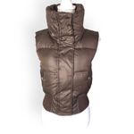 EXPRESS Chocolate Brown Sleeveless Puffer Feather Filled Jacket Photo 1