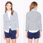 J.Crew Blazer Womens XS Navy White Stripe Maritime Knit Jacket Preppy Nautical Photo 2