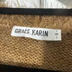 Grace Karin  Brown Fuzzy Cardigan V-Neck Photo 1