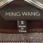 Ming Wang Ming‎ Wang Cardigan Sweater Front Hook Women's Small Brown White Career Luxury Photo 3