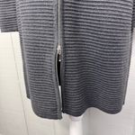 Calvin Klein  Gray Ribbed Mock Neck Long Sleeve Sweater Dress Full Double Zip M Photo 3