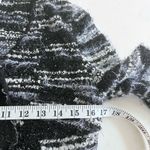 Stizzoli Black White Eyelash Knit Striped Metallic Cardigan Sweater Jacket Size M Photo 9