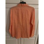 Rene Margo Womens Peach Linen Embroidered Button Shirt Small could fit medium. Orange Photo 5
