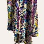 Fashion Fuse  Cream Floral Bird Print Short Sleeve Wrap Midi Dress Size Small Photo 8