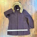 Liz Claiborne WOMAN, double zipper coat, detachable faux fur hood, plus size 1X Photo 12