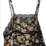 Barbizon vintage black flower print with lace trim camo dress size large Photo 5