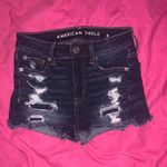 American Eagle Outfitters Dark Denim Distressed Shorts Blue Size 00 Photo 0