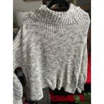 Aerie Chunky Knit Oversized Cowl Neck Gray Sweater Pullover Medium Heritage Cozy White Photo 4