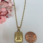 Angel engraved charm gold necklace Photo 4