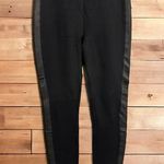 J.Crew Genuine Leather Pixie Black Tuxedo Stripe Back Zip Legging Womens 2 Photo 3