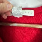 The Limited Vintage  Red Cable Knit Sweater Womens Small Oversized Cozy Preppy Photo 2