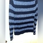 L.L.Bean Blue Stripe Classic Cotton Americana Cable Knit Full Zip Sweater Jacket Photo 1