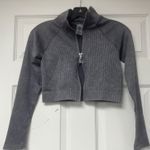 Mono B Cropped Double Zip Ribbed Athletic Jacket Photo 1