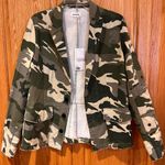 Zadig & Voltaire  Virginia Camo Raw-Edge Button-Front Cotton Blazer Jacket Large Photo 7