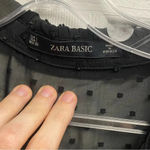 ZARA Basic Knee Length Dress W/ Sheer/Mesh Fabric Detailing Size Large Photo 3