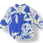 Natori  Floral 3/4 Sleeve Blouse Womens‎ Size M Blue Boho Beachy Photo 0