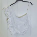 Lilyful NWT  White Ruffle One Shoulder Top L Photo 0
