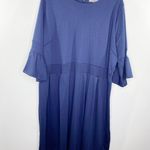 Jessica London Jessica London Midi Dress Women Plus 26W Blue Bell Sleeve Modest Cottagecore Photo 7
