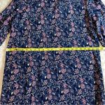 Faded Glory  Navy and Pink Floral Long Sleeve Dress Large 12 - 14 Photo 10