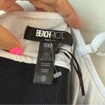 Beach Riot ‎ Eva Colorblock Rib Bikini Top S Black White Photo 3
