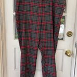 Talbots Gray Red Bonfire Plaid Wool-Blend Slim Ankle Pants Sz 20W Holiday Photo 9
