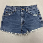 Wrangler  Women's Blue Denim Cutoff Shorts Distressed Frayed Hem Size 34 Photo 0