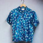 Shapely Classic VTG 60s 70s Short Sleeve Blue Purple Floral Button Up Shirt Photo 1