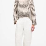 Madewell Pull On Barrel Pants 100% Linen Pockets Salt White Ankle Small NWT Photo 0