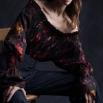 Adam Lippes Floral Print Off-The-Shoulder Poplin Top size XXS Photo 0