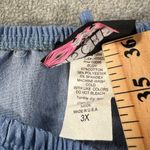 Discreet Off Shoulder Ruffle Blouse Women's 3X Blue Chambray Photo 3