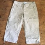 Columbia tan size 8 drawstring hem cropped Y2K cargo pants Photo 0