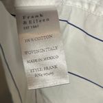 Frank & Eileen  Frank Superfine Cotton Relaxed Fit Shirt White/Blue Stripes Sz M Photo 3