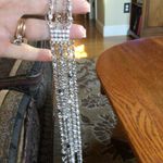 White House | Black Market WHBM Silver and Rhinestone Tassel Long Tassel Necklace Photo 7