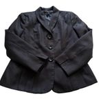 Kasper Blazer Black Monochromatic Long Sleeve Tailored Jacket Size 8 Petite Photo 12