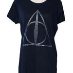 Harry Potter  XL t shirt deathly hallows short sleeve black silver Photo 0
