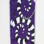 NWT Gothic 80s Retro Inspired Knee High Beetlejuice Socks Sandworm Stripes Purple Photo 4