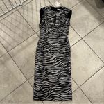 NEW MISHA Susanita Printed Sequin Dress SIZE 10 Black Photo 1
