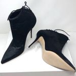 Manolo Blahnik black calf hair pointed booties, made in italy, size 40, NWOT Photo 0