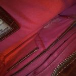 Knomo London Faux Croc Burgundy Laptop Tote Bag 18 x 12 x 6 Structured Chic GUC Brown Photo 9