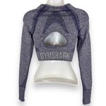 Gymshark  Crop Top Cut Out Back Size Small Athletic Thumboles Long Sleeves‎ Blue Photo 4