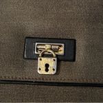 Fendi Vintage Brown PVC With Brown Leather Handle Squared Bag Gold Hardware. Photo 1