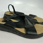 Rockport black leather cross cross sandals adjustable back strap women’s size 7‎ Photo 0