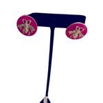 Statement Bee Gold and Pink Stud Earrings NWT Photo 4