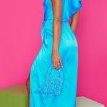 Show Me Your Mumu Jodie Dress in Azure Blue Luxe Satin S NWT Photo 8