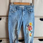 ZARA  butterfly and floral embroidered jeans Photo 5