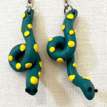 green polymer clay snake earrings Photo 0