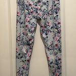 Vera Bradley Active Wear Large Leggings- Blue with Pink Flowers Photo 1