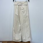 Banana Republic Womens Pants 2P Cream High Rise Wide Leg Belt NWT $130 Cotton Photo 2