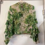 Tracy Reese Anthropologie Hope For Flowers  Green Floral Ruffle Sheer Angelina 4 Photo 3