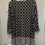 Tacera  Black/White Print Scoop Neck 3/4 Sleeve Blouse 2X Photo 5